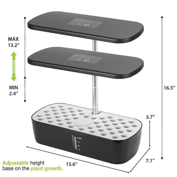 52-Pod Indoor Hydroponic Growing System with 24W Full-Spectrum Adjustable Grow Light, 4L Tank and Timer