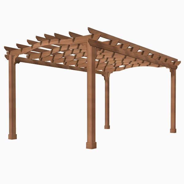 Veikous 14 Ft. X 12 Ft. Cedar Outdoor Patio Wooden Pergola Pg0202-03-1 