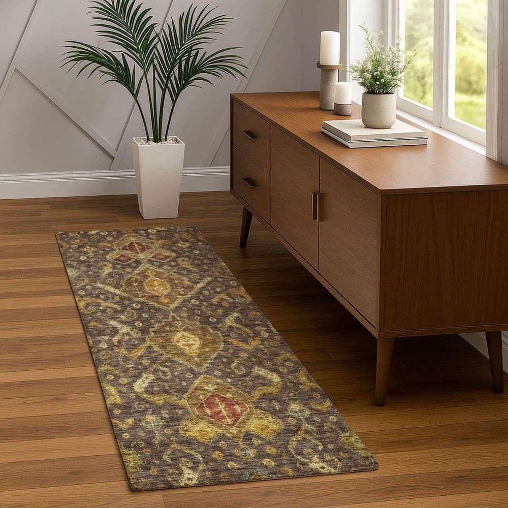 Chantille Machine Washable Indoor/Outdoor Abstract ACN2306 Chocolate 2 ft. 3 in. x 7 ft. 6 in. Runner Rug price history on PriceWatchPro