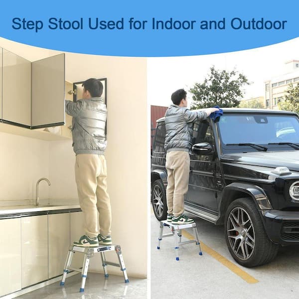 Justincity Folding-Step Stool Aluminum Work Platform Adjustable