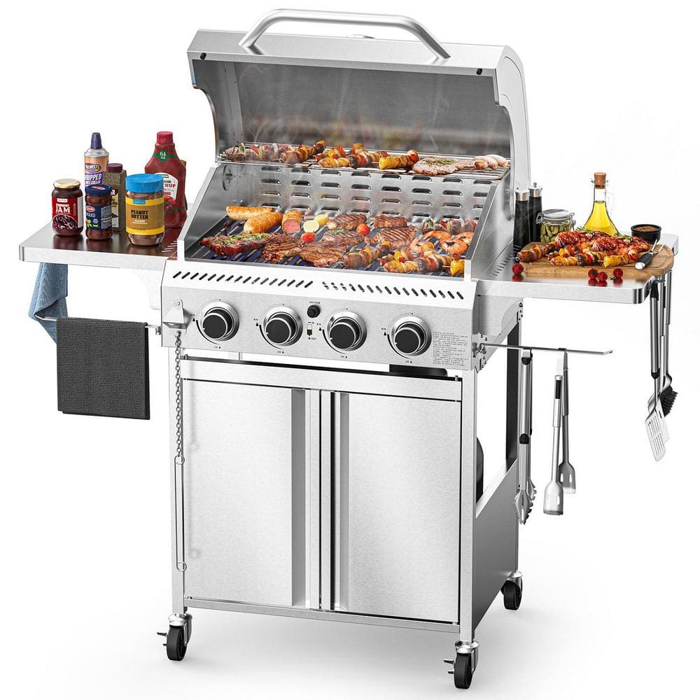 GEbee404 G-Flame Concho シルバー925 R.W.FLAME 4 Burner Portable Propane Gas Grill in Stainless Steel