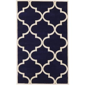 Trellis Austin Navy Blue 3' 3 x 5' 3 Area Rug