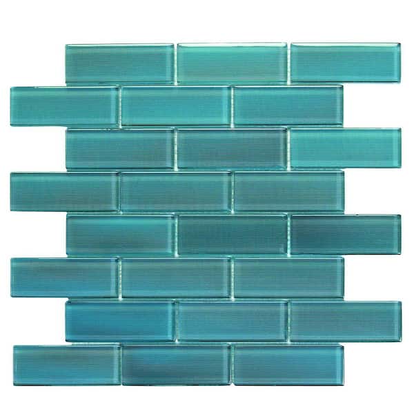 Solistone Mardi Gras Erato 12 in. x 12 in. x 6.35 mm Blue Glass Mesh-Mounted Mosaic Wall Tile (10 sq. ft. / case)