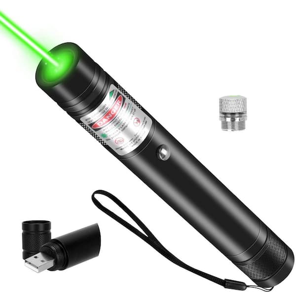 Rechargeable High Power Green Laser Pointer Long Range Screen with Star Cap for Astronomy and Outdoor Adventures