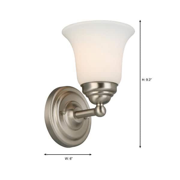 Design House Millbridge 10-in W 1-Light Satin Nickel Modern/Contemporary Wall Sconce Design House Millbridge 10-in W 1-Light Satin Nickel Modern/Contemporary Wall Sconce
