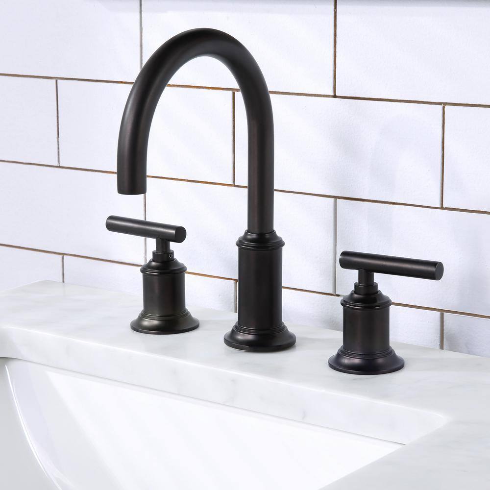 Water Creation 8 In. Widespread 2-Handle Modern Gooseneck Bathroom ...