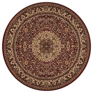 Persian Classics Isfahan Red 5 ft. Round Area Rug