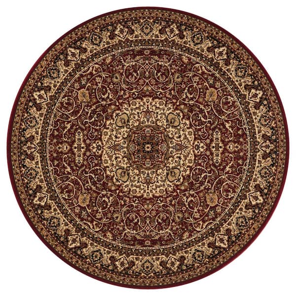 Concord Global Trading Persian Classics Isfahan Red 8 ft. Round Area Rug