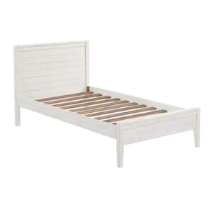 Windsor Panel Wood Twin Bed, DriftWood White