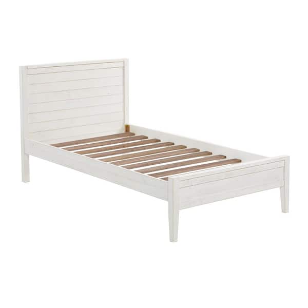Alaterre Furniture Windsor Panel Wood Twin Bed, DriftWood White