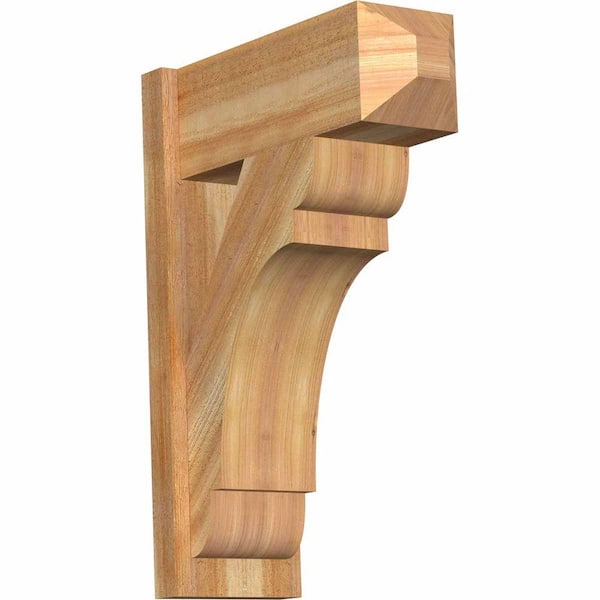 Ekena Millwork 8 in. x 28 in. x 20 in. Olympic Craftsman Rough Sawn Western Red Cedar Outlooker
