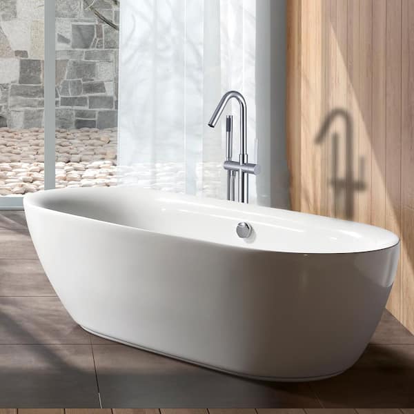 Staykiwi 1-Handle Freestanding Tub Faucet with Hand Shower in Chrome