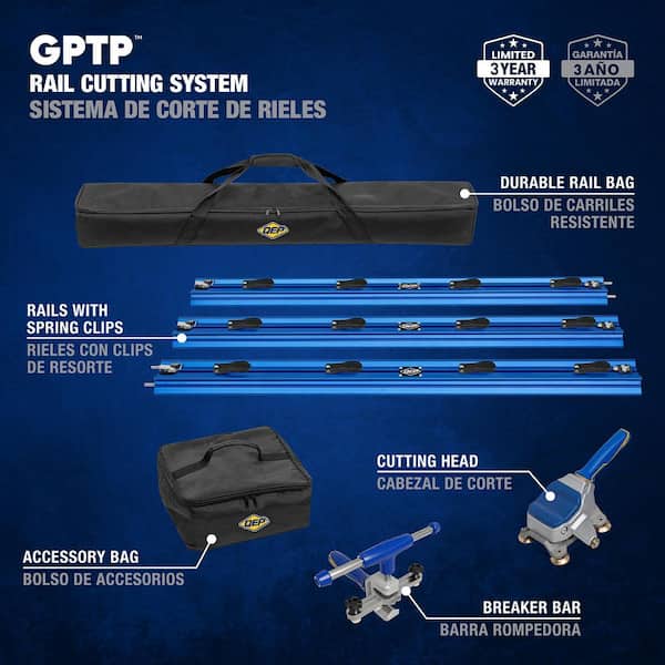 GPTP 10 ft. Rail Cutting System with Rail Bag and Accessory Bag