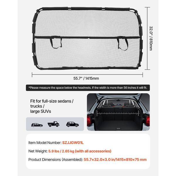 Car Dog Barrier APTY , Pet Trunk Barrier For SUV, Vehicle Divider Mesh Gate On Backseat - View #3