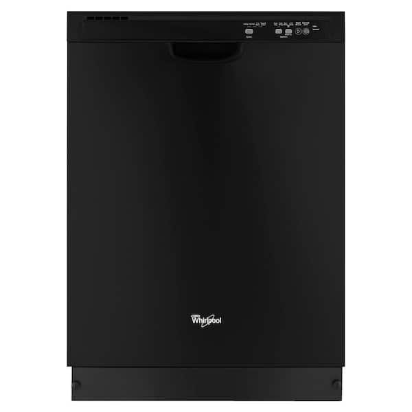 Whirlpool 24 in. Black Front Control Built-in Tall Tub Dishwasher with 1-Hour Wash Cycle, 55 dBA