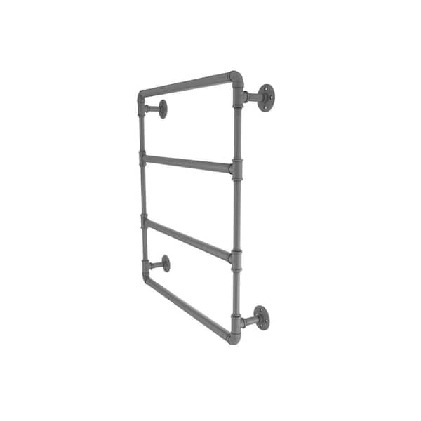 Allied Brass Pipeline 30 in. Wall Mounted Ladder Towel Bar in Matte Gray