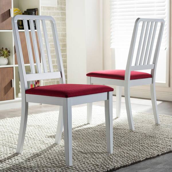 Baxton Studio Jasmine White Wood Dining Chair (Set of 2)