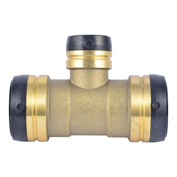 SharkBite 2 in. x 2 in. x 1-1/4 in. Push-to-Connect Brass Reducing Tee Fitting
