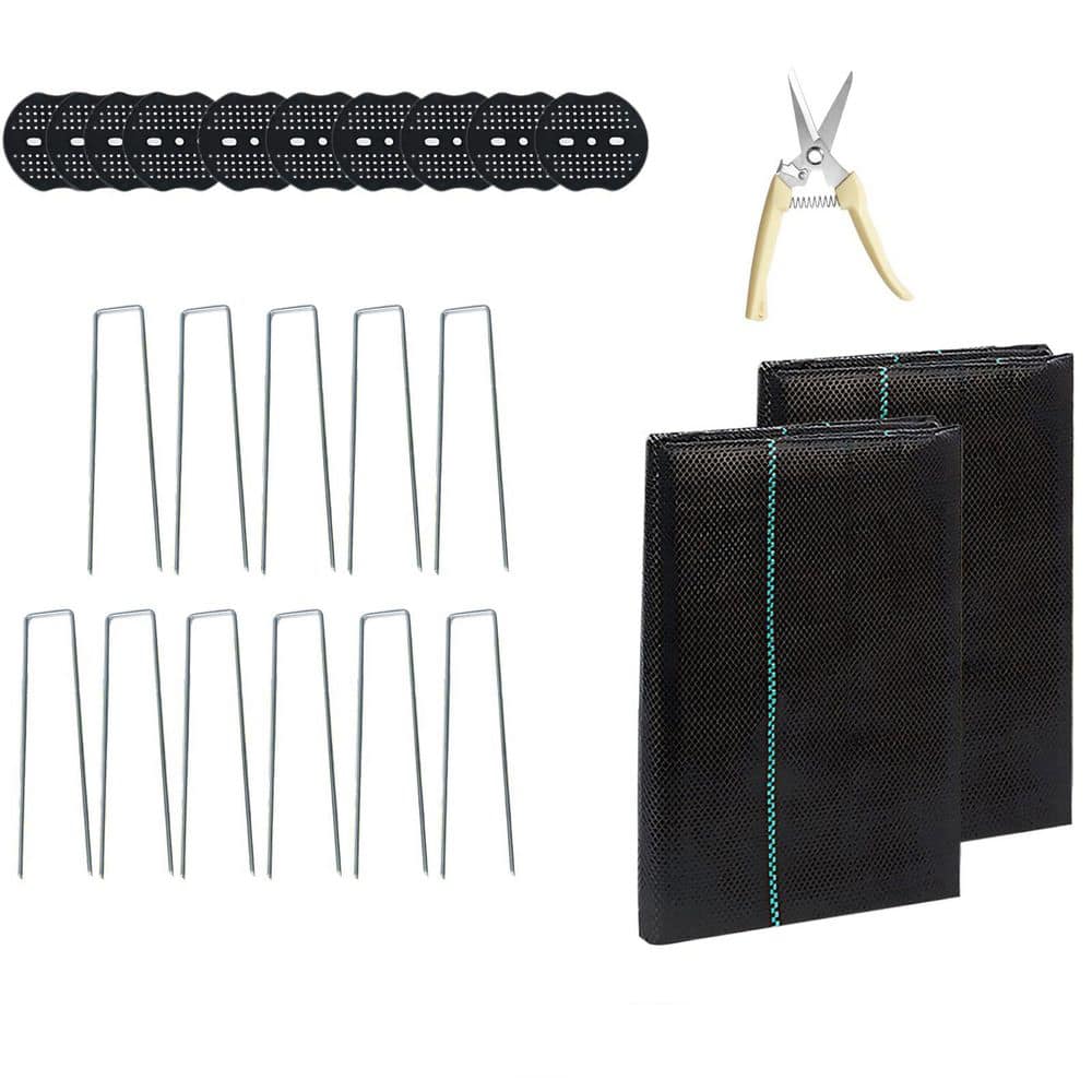 4 ft. x 100 ft. 2 Pack Heavy Duty Weed Barrier Fabric 4.23 oz. Landscape Fabric w/ Staples, Stakes Gaskets, Shears Kit price history on PriceWatchPro
