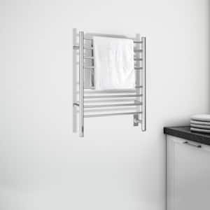 Prestige OBT 8-Bar Electric Wall Mount Plug-In and Hardwire Towel Warmer with On-Board Timer in Brushed Stainless Steel