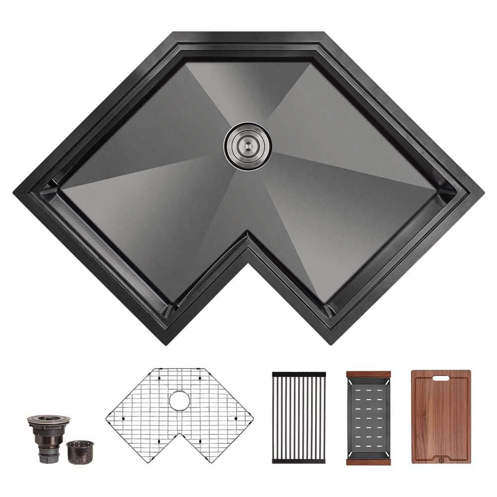 S STRICTLY KITCHEN + BATH Black 16 Gauge stainless Steel 30