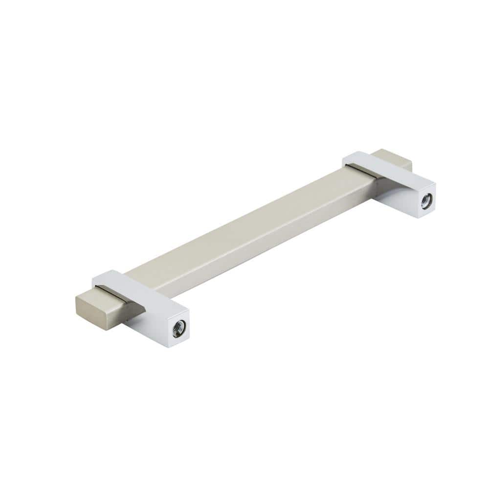 Silver Champagne and Polished Chrome Modern Cabinet Pull Bar