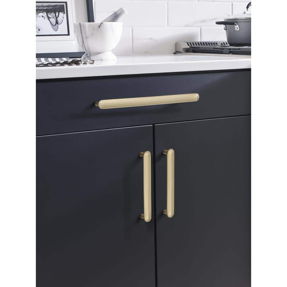 Golden Champagne Modern Metal Cabinet Pull with Mounting Hardware