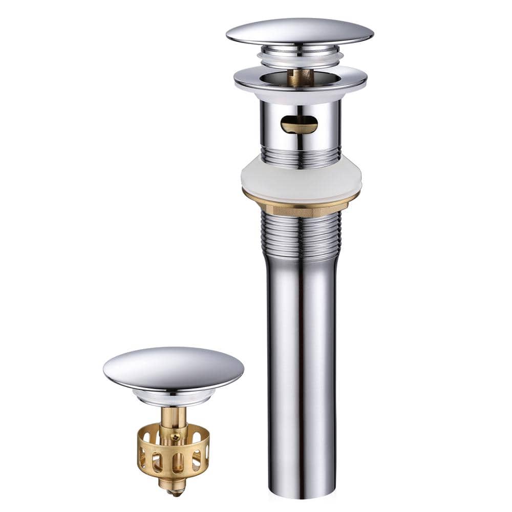 1-3/4 in. Stainless Steel Pop Up Drain Strainer Stopper with Overflow for Bathroom Sink with Basket in Chrome price history on PriceWatchPro