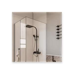 24 in. W x 24 in. H Frameless Square Beveled Edge Bathroom Vanity Mirror