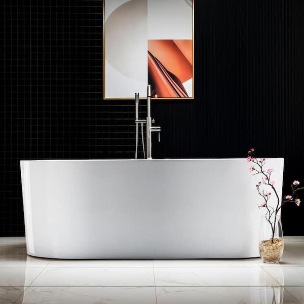 Bologna 67 in. Acrylic Freestanding Whirlpool and Air Bathtub with Drain and Overflow Included in White Bologna 67 in. Acrylic Freestanding Whirlpool and Air Bathtub with Drain and Overflow Included in White