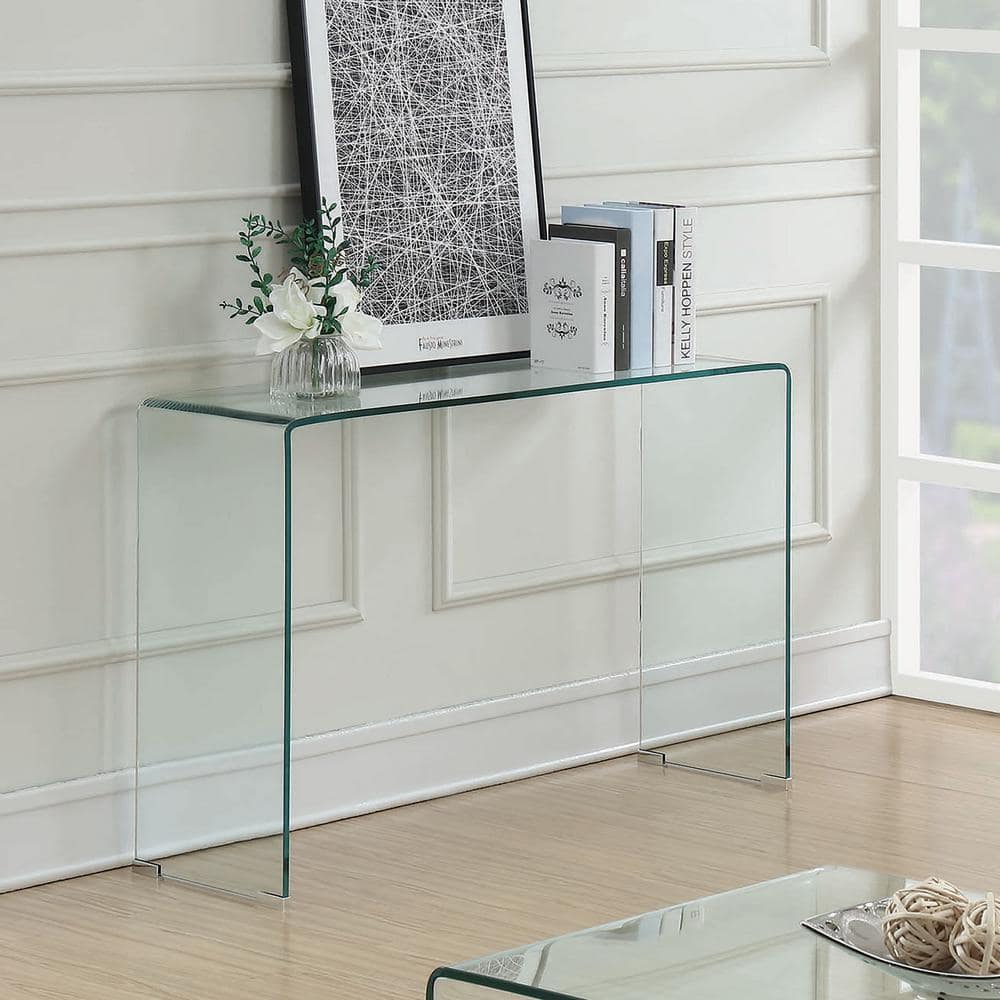 Minimalist Clear Glass Rectangular Sofa Table