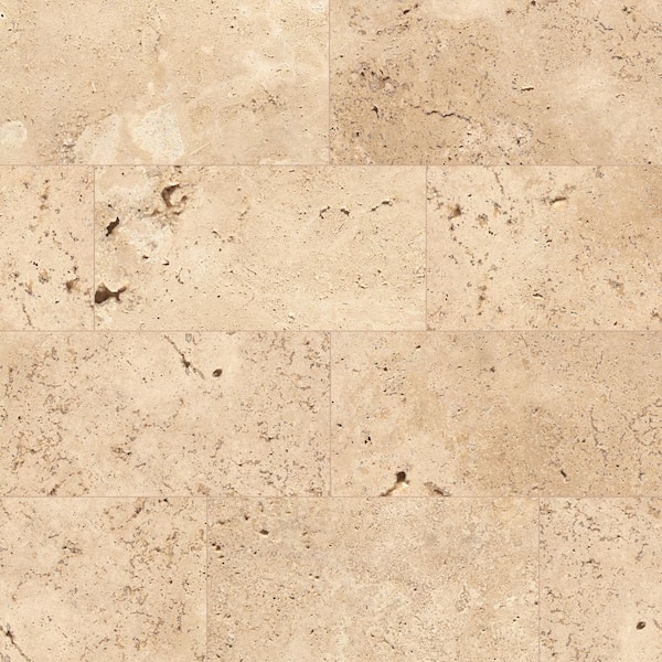 Tus. Ivory 6 in. x 12 in. x 1.18 in. Rectangular Beige Natural Stone Look Tumbled Travertine Paver (0.5 sq. ft. / Case)