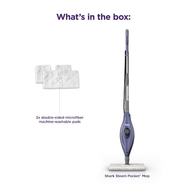 Corded Steam Pocket Mop Stick Cleaner for Hard-Floor Surfaces in Purple with Faster Dry Times and XL Water Capacity