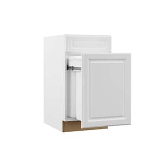 Designer Series Elgin Assembled 18x34.5x23.75 in. Dual Pull Out Trash Can Base Kitchen Cabinet in White