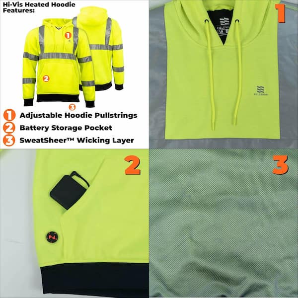 MOBILE WARMING High Visibility Heated Sweatshirt with 7.4 Volt