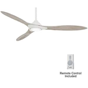 Sleek 60 in. Integrated LED Indoor Flat White Smart Ceiling Fan with Light with Remote Control