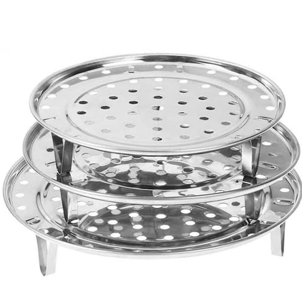 3-Piece Black Stainless Steel Dishwasher Safe Pot Inserts Set Pressure Cooker, 304 Stainless Steel Steaming