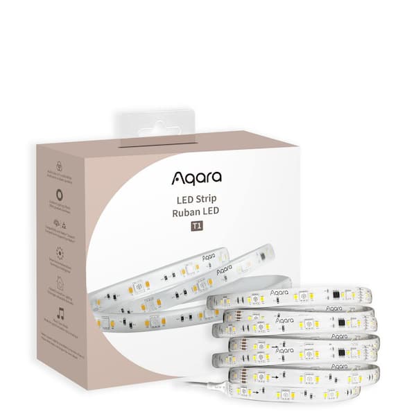 Aqara LED Strip T1,6.56 ft., Plug-In, Rope Light, RGBIC with Gradient Effects, Tunable Whites, AqaraHub is Required