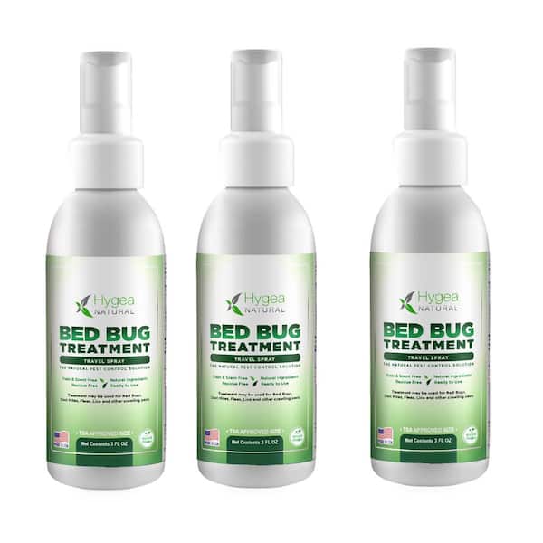 Hygea Natural Hygea Natural Travel Bed Bug Spray 3oz. Non Toxic,Odorless,Stainless,Family Safe,TSA approved size Insect Killer 3-pack