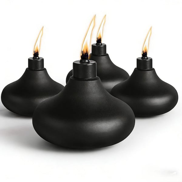 4-Pack Metal Tabletop Torches 24.5oz Oil Candles for Outdoor Patio Garden Decor