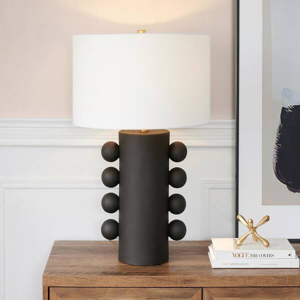 Meyer&Cross Jurrah 26.75 in. Matte Black Ceramic Table Lamp with