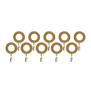 Bronze-Dore Resin Curtain Rings with Clips (Set of 10)