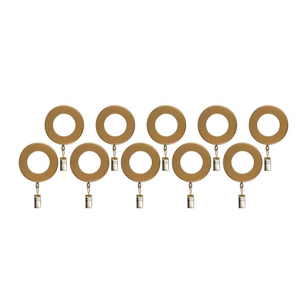 The Haven Collection Bronze-Dore Resin Curtain Rings with Clips (Set of 10)