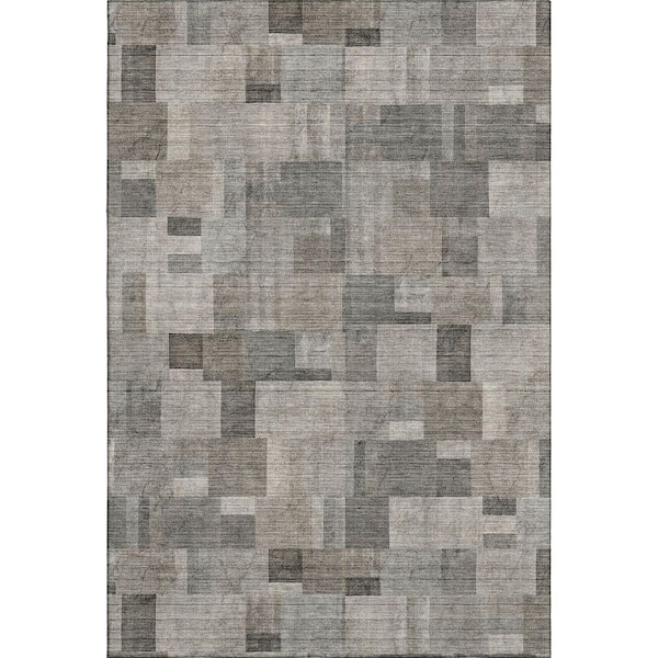 Addison Rugs Mayfield Premium Machine Washable Indoor/Outdoor Geometric AMF639 Taupe 5 ft. x 7 ft. 6 in. Area Rug