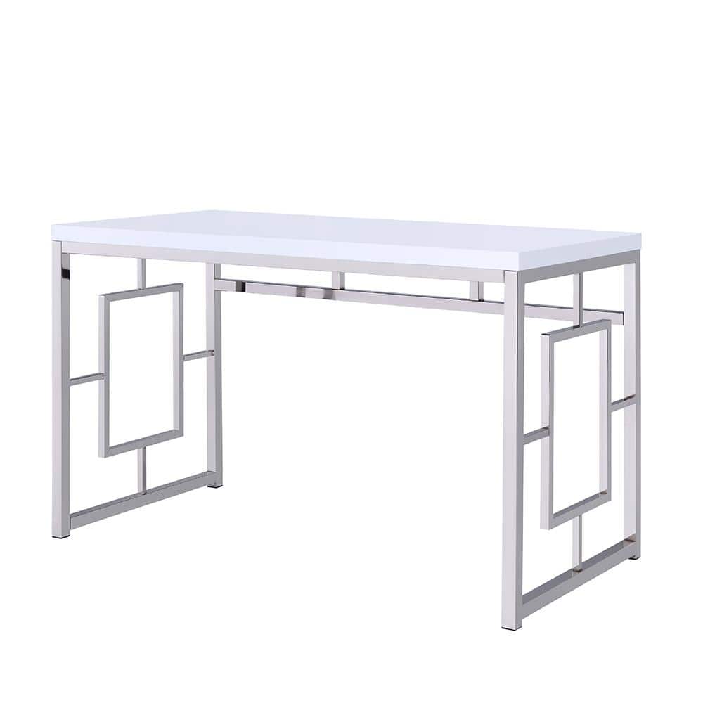 White and silver writing desk hotsell