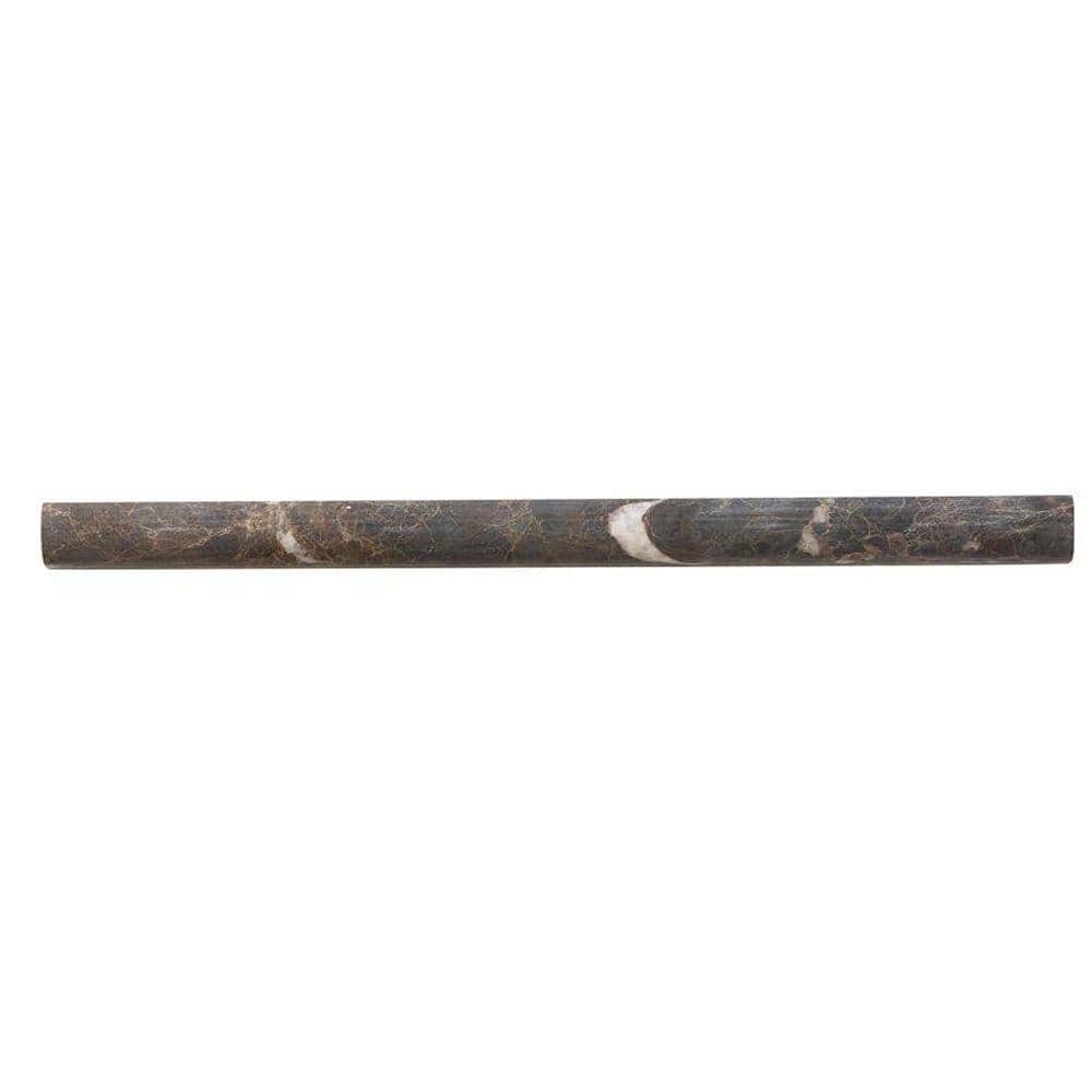 Emperador 12 in. x 3/4 in. Marble Dome Wall Tile