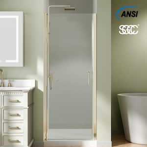 Fold 30-31 in. W x 72 in. H Pivot Frameless Shower Door in Nickel Swing Corner Shower Panel with Clear Glass