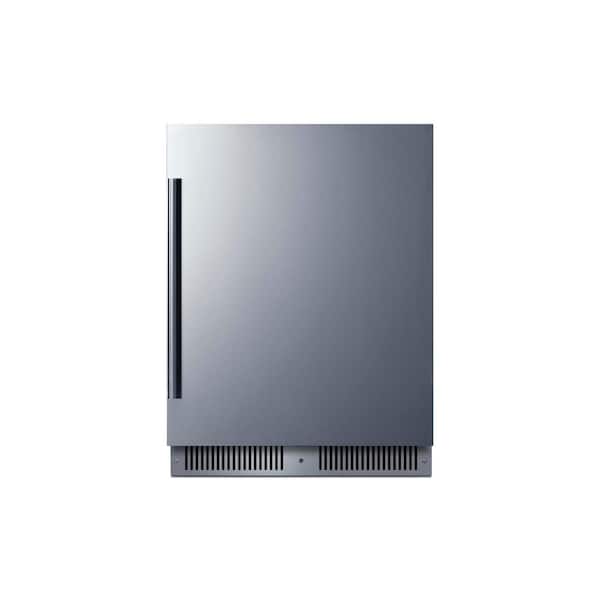 Summit Appliance Shallow Depth 24 in. 3.3 cu. ft. Mini Refrigerator in Stainless Steel