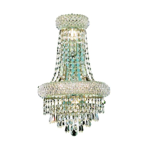 Elegant Lighting 4-Light Chrome Wall Sconce with Clear Crystal