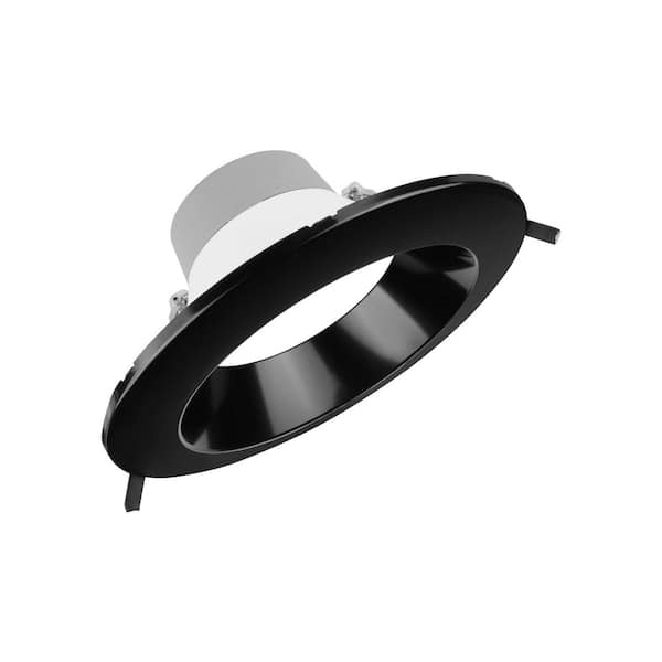 NICOR CLRv3 8 in. Selectable CCT Canless Black Commercial Integrated LED Recessed Light Trim